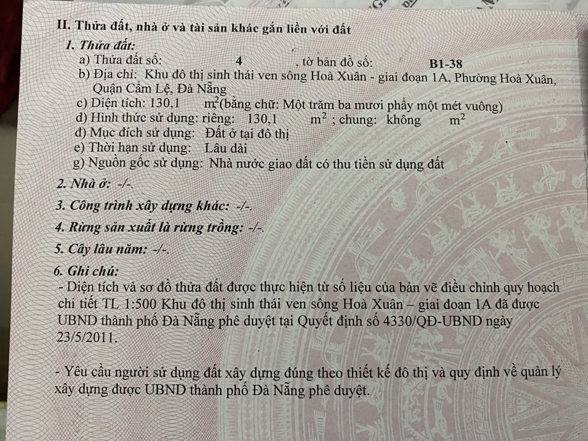 bán lô đất đảo vip 1 - đường Hoàng Thế Thiện - Hoà Xuân